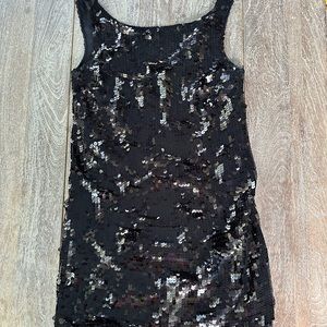Black Sequin Mini Dress - Banana Republic